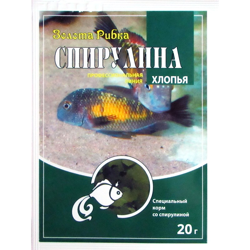 Корм для рыб Спирулина в хлопьях пакет 100 мл/20 г 6200041 фото