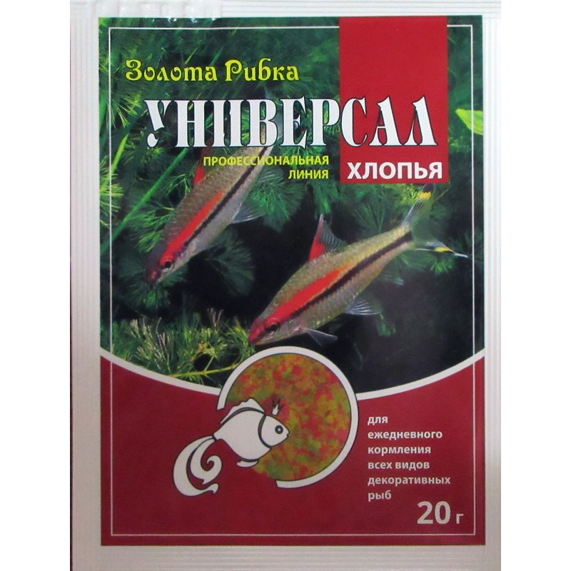 Корм для рыб Универсал в хлопьях пакет 100 мл/20 г 6200010 фото